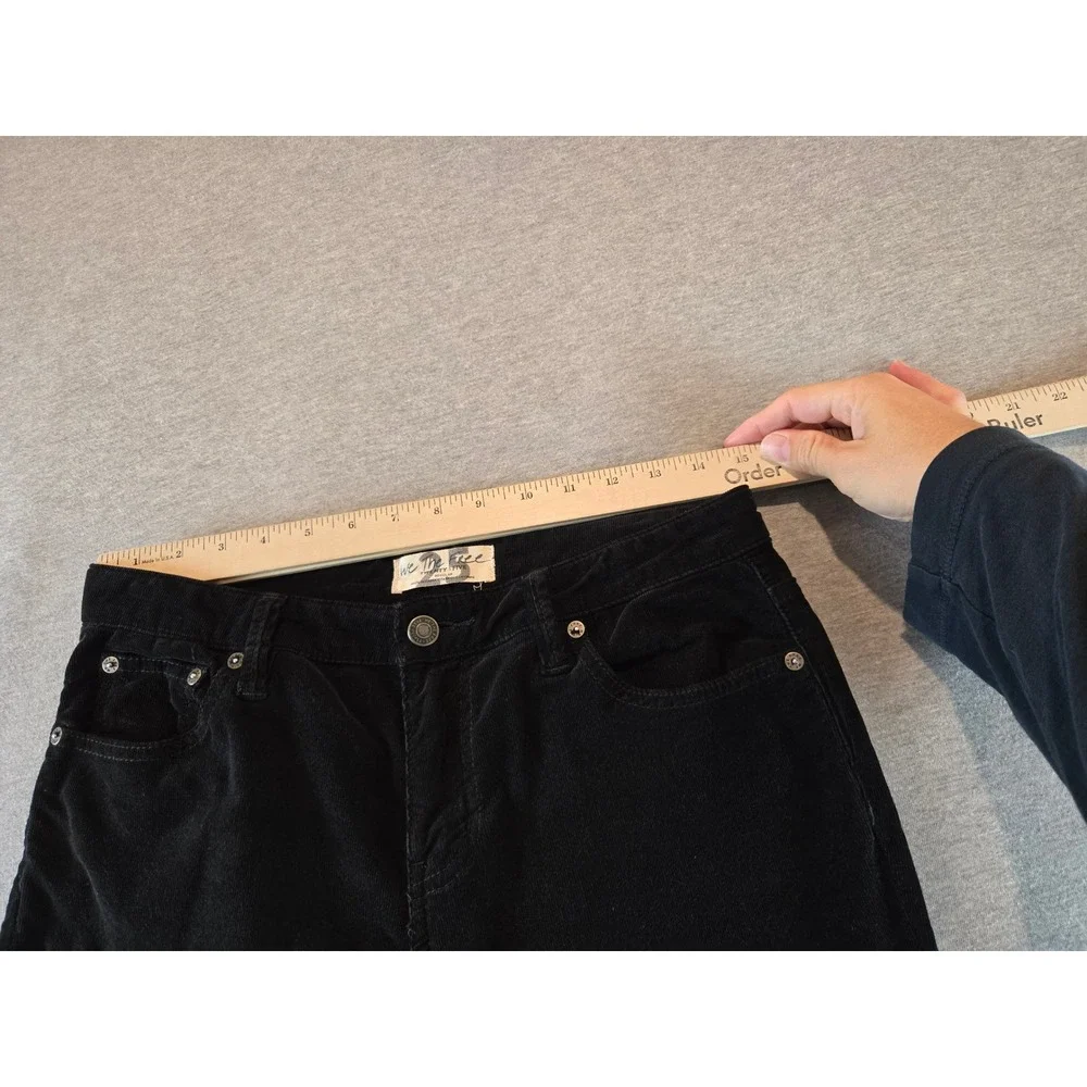 We The Free People Pants Womens 25 Black Just Float On Corduroy Flare Raw Hem